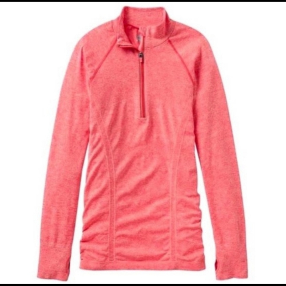 Athleta Fastest Track Coral Half Zip Pullover Medium